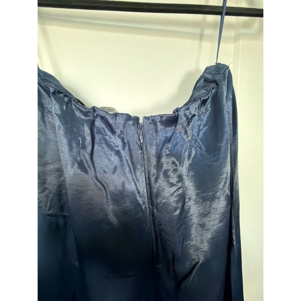 Abercrombie & Fitch Satin Maxi Dress Navy Blue Size S_121 - Picture 4 of 6
